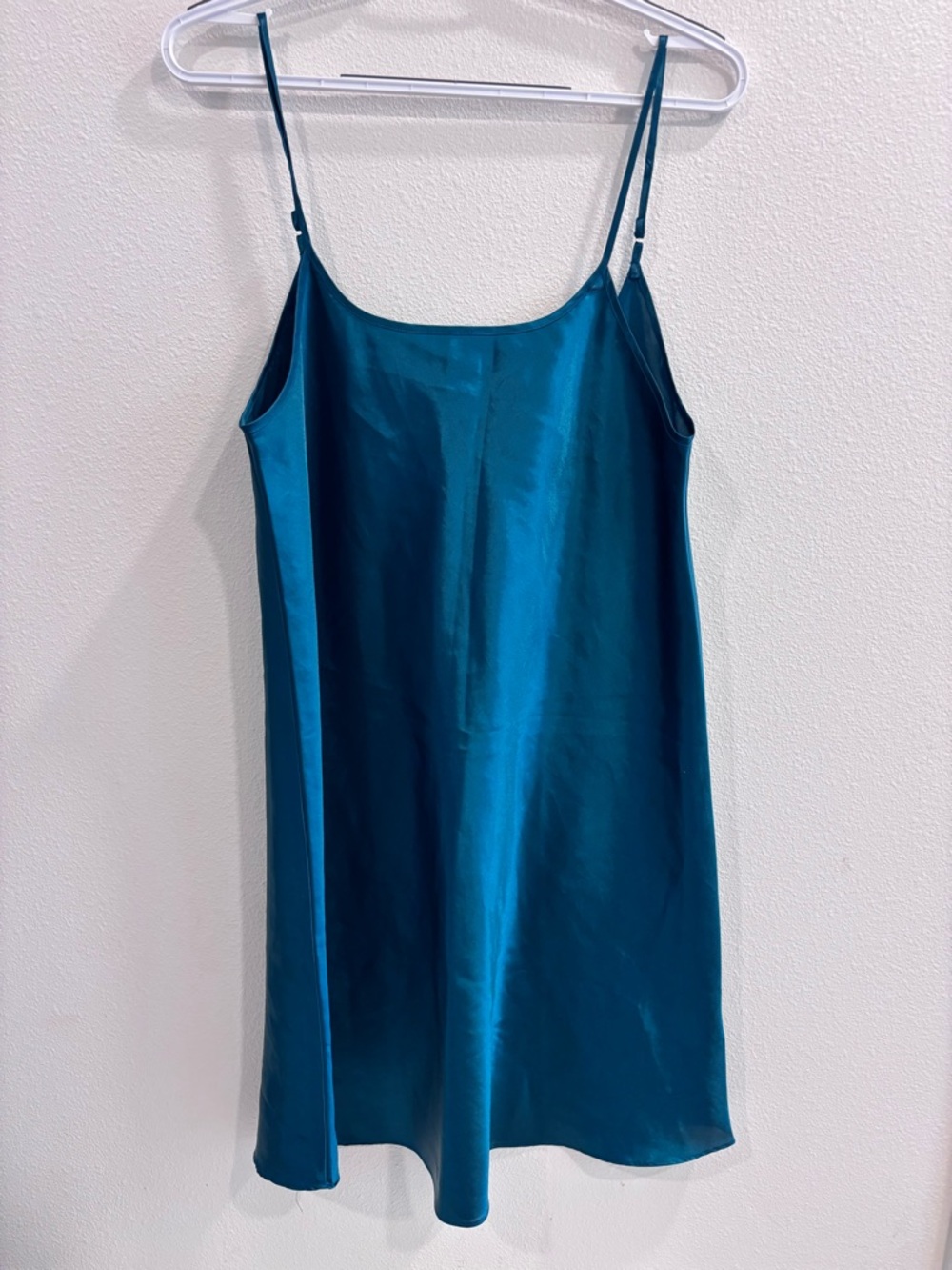 Emerald green in person Satin Mini Slip Dress —delicate treasures